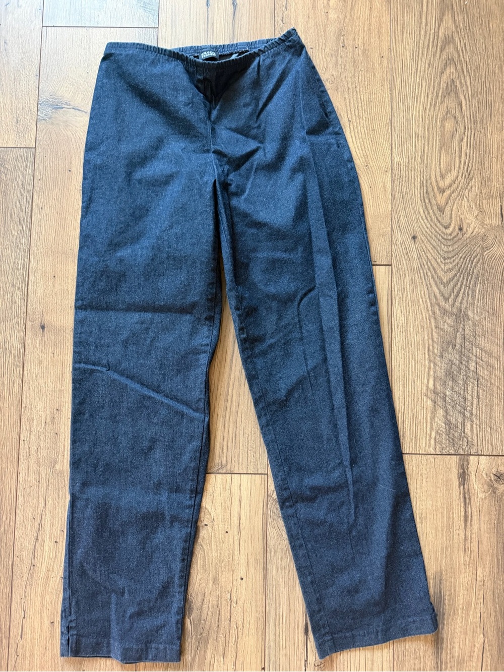 Eileen Fisher Tencel / Denim Pull-On Pants Elastic Waist Dark Wash Size XS USA
